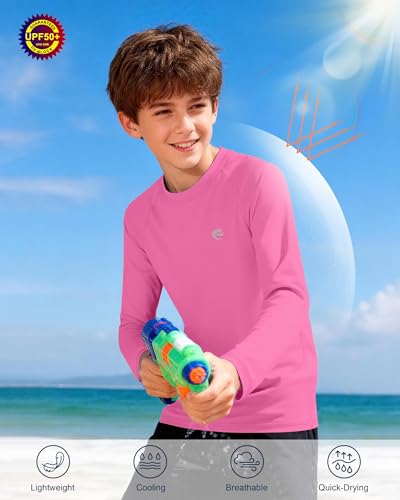 Image of Boys UPF 50+ Swim Shirt Long Sleeve, 1 or 2 Pack Rash Guard Tops
