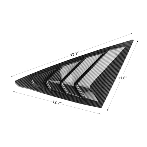 Image of Thenice for 11th Gen Civic Racing Style Rear Side Window Louvers Air Vent Scoop Shades Cover Blinds Compatible with Honda Civic Hatchabck Type R 2022 2023 2024 -Carbon Fiber Texture