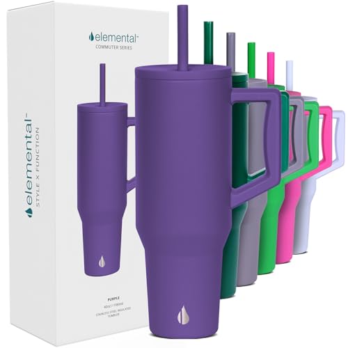 Image of Elemental Spill Proof 40oz Insulated Tumbler with Handle & Straw Travel Mug
