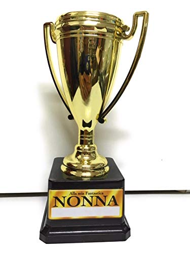 COPPA NONNA - Trofeo in plastica h 24 cm, Gadget Idea Regalo Festa