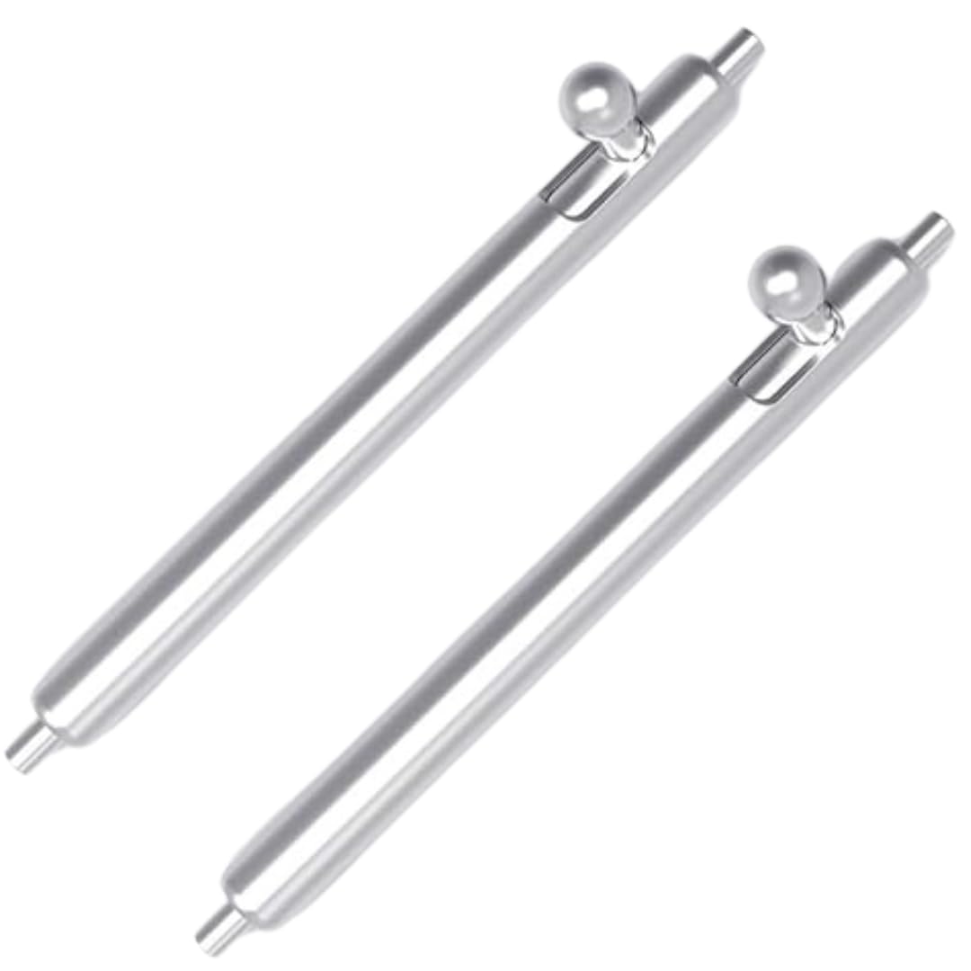 Buckle & Stitch Unisex Silver Quick Release Spring Bar Pins | 19 Mm | 2 Pack | Premium Stainless Steel | 1.5Mm Diameter | Fast Fit For Watch Straps And Bands | Watchstrap Springbars (19Mm)
