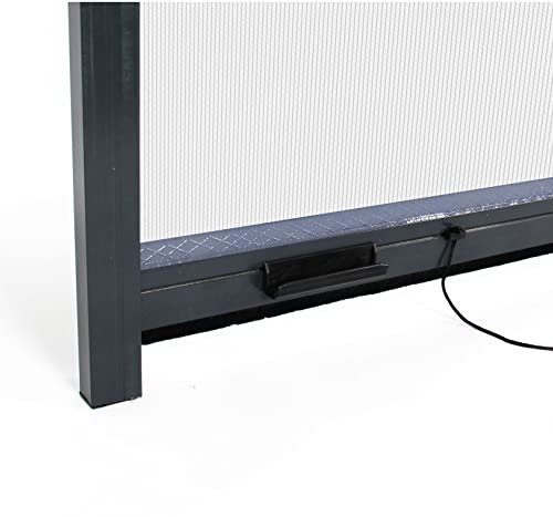 Fliegengitter Insektenschutzrollo Aluminium für Fenster - Anthrazitgrau, B100 x H160cm - Fiberglas Fliegengitternetz - Fliegengitterrollo Insektenschutz