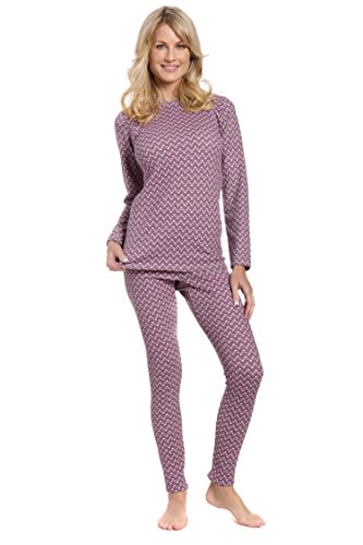 Noble Mount Womens Extreme Cold Waffle Knit Thermal Top and Bottom Set
