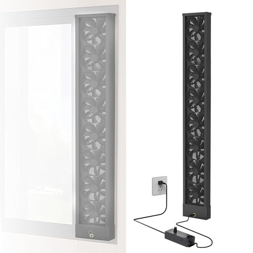 Image of 47.2-49.2 Inch Vertical Window Fan for Sliding Windows - Align with Top and Bottom Inner Frame Window Fan with Adjustable Speed for Large Spaces, Garages, or Hot Rooms-Exhaust Only (Black)