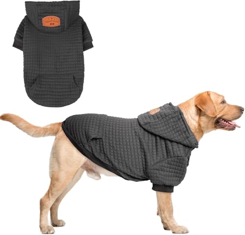 Image of BEAUTYZOO Dog Hoodies Sweater for Large Dogs,Waffle‑Like Laminated Pet Coat