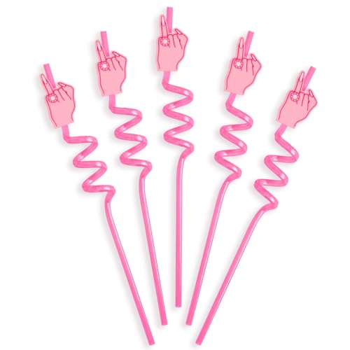 Set de pitillos reutilizables con diseño anillo rosa de 12 piezas miniatura 1