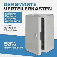 BOXEXPERT Verteilerkasten außen IP65 ABS Kunststoff 300x200x130mm Serie Fleet wasserdicht Schaltschrank Wandschrank Industriegehäuse Leergehäuse grau – Ansicht 4