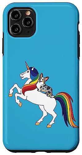 Kawaii Kids Girls Unicorn Cardigan Blue Merle Corgi Lover �X�}�z�P�[�X iPhone 11 Pro Max �p