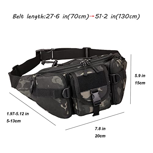 ArcEnCiel-Tactical-Fanny-Pack-for-Men-Waist-Bag-Hip-Belt-Outdoor-Hiking-Fishing-Bumbag-with-Patch