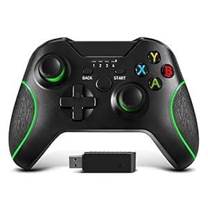 Controle sem fio Xbox One, controle de jogo Zamia Gamepad 2,4 GHZ compatível com Xbox One/One S/One X/One Series X/S/Elite/PC Windows 7/8/10 com vibração dupla integrada (preto) - 10 41vhjH5kIbL. SS300