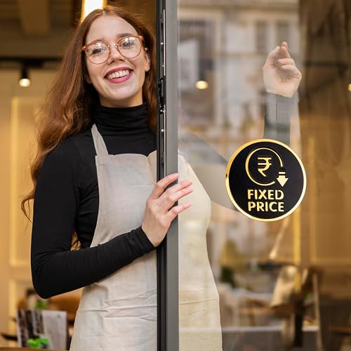 Image of Rousrie Fixed Price Stickers For Glass Doors (Size: 6 Inch) For Office, Stores, Cafe, Hotel, Restaurant, Business & Shop, Self-Adhesive, Acrylic Signage (Fixed Price)