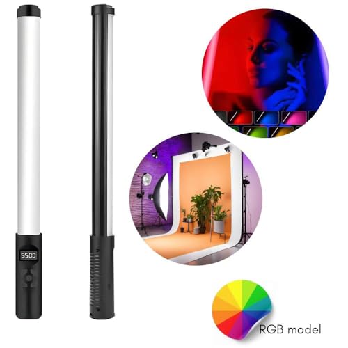 Bastão LED RGB Recarregável para Fotografia, 13 Modos de Luz, Controle Remoto, Bolsa, USB-C- Linha P