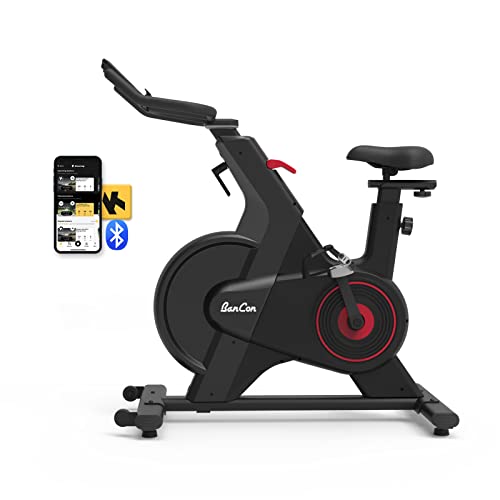 BANCON Spin Bike Stationary Exercise Bike for home, Magnetic Resistance Indoor Cycling Bicycles, Workout Bike for Cardio Training, Bluetooth, Digtial Watch