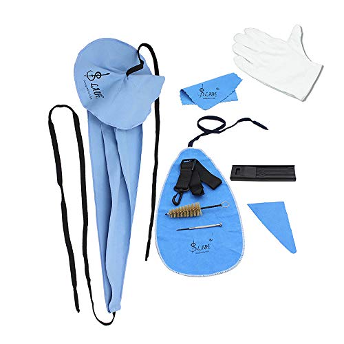 10-in-1 Saxophone Cleaning Care kit for Alto Tenor Clarinet, Flute and Wind & Woodwind instrument Including Cleaning Cloth, Mouthpiece Brush, Thumb Rest Cushion