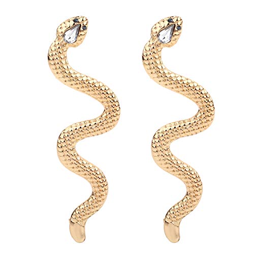 YANCHUN Gold Punk Snake Earrings for Women Gothic Wave Snake Tassel Drop Earrings for Girls (A:Gold Snake Earring)