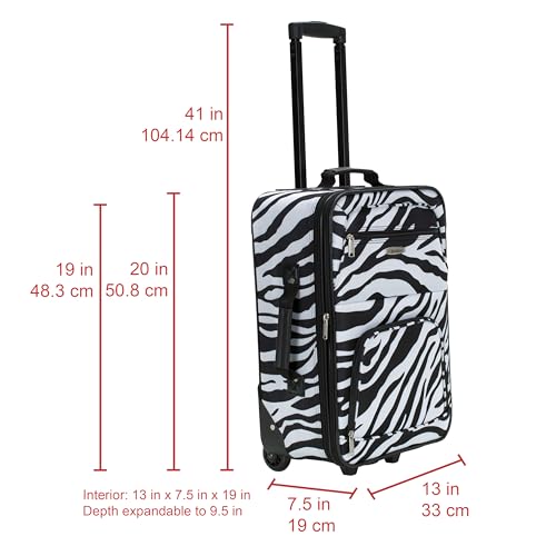 Image of Rockland Fashion Softside Upright Luggage Set,Expandable, Zebra, 2-Piece (14 /19)