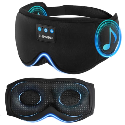ZHENYEMEI 3D Sleep Mask with Bluetooth Headphones, Sleeping Headphones for