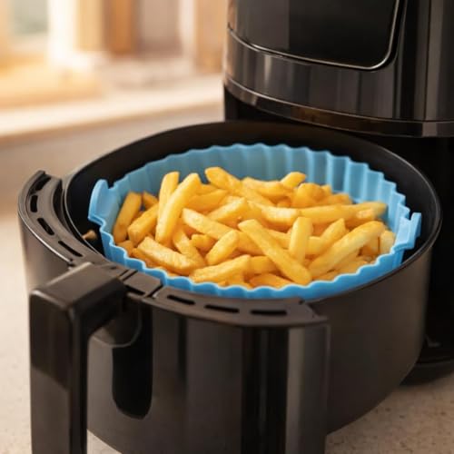 Image of 6 Pcs Air Fryer Silicone Tray for Air fryer Liners Pot Non-Stick, Heat-Resistant Reusable Basket Baking Trays Oven Accessories Dishwasher Safe & Multicolor (Combo 5)
