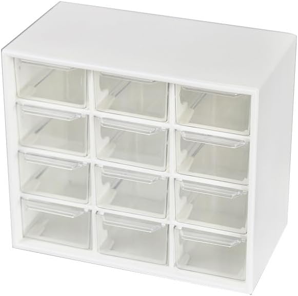 Mini cajón de escritorio con 12 compartimentos, organizador de escritorio de plástico, suministros de oficina y caja de almacenamiento de joyas para