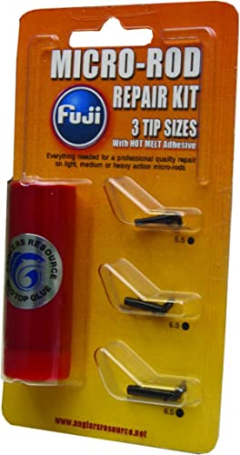 Fuji BMFRK4C Kit de Reparación Micro Caña con (3) Puntas y Pegamento Hot Melt, Acabado Negro miniatura 1