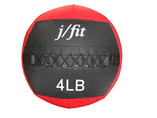 JFIT Wall Ball 4 lb, Red and Black, Model:20-0049
