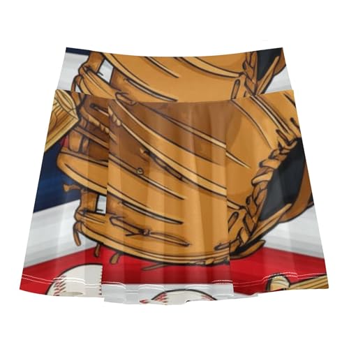 Cheer Athletic Shorts Girls Skorts Kids Tennis Skirts Little Girl Vintage Baseball Gloves 4t