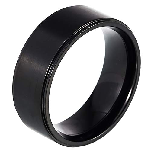 Preisvergleich Produktbild DonDon® Herren Ring Edelstahl schwarz 63 (20.1)
