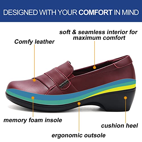 Image of UZB Loafers for Women Dress Shoes Low Heel Slip On Shoes Casual Work Office Dressy Shoes