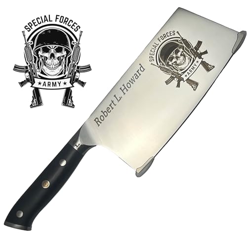 Image of Custom Chef Knife - Personalized Engraved 7 inch Cleaver, Corporate Gift, Real Estate Closing Gift, Retirement