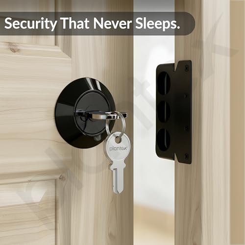 Image of Plantex Heavy Duty Rim Locks for Main Door /Door Lock for Main Door with 4 Keys /Suitable for Inside Opening Wooden Door - Pack of 1 (Z-Black)