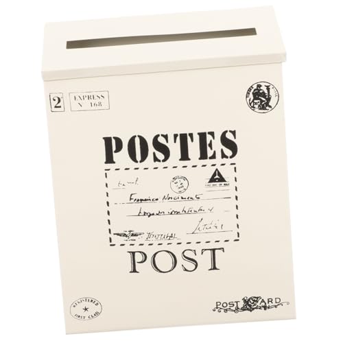Angoily Caja Buzón De Pared Buzones Retro Decoración Vintage Buzón con Correo Buzón Vintage Buzón De Correos Bolsa Receptora De Correo del Buzón Letras Frente Hierro Forjado