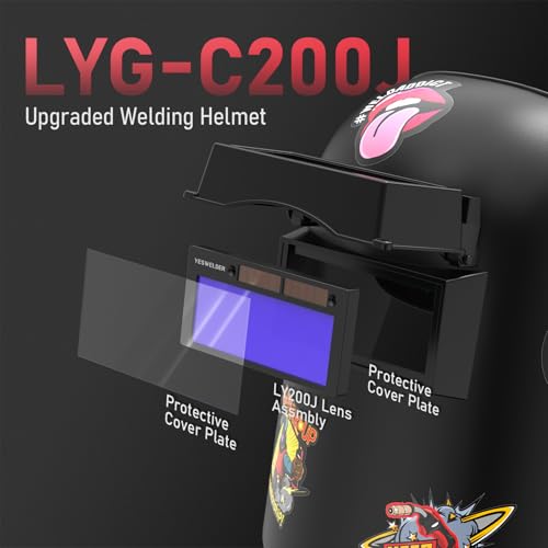 Image of YESWELDER Auto Darkening Welding Helmet, 1 /1 /1 /1 True Color, Lightweight, Durable Flip Front Welding Hood with 2 Arc Sensors, Wide Shade 8-13 Welding Mask for MIG TIG