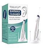 Ear Cleaner, Ear Wax Removal Kit, Ear Wax Removal Tool, Ear Cleaning, 4 Types Ear Spoons, Soft Silicone,with LED Light Powerful Suction for Easy Cleaning, Senior White