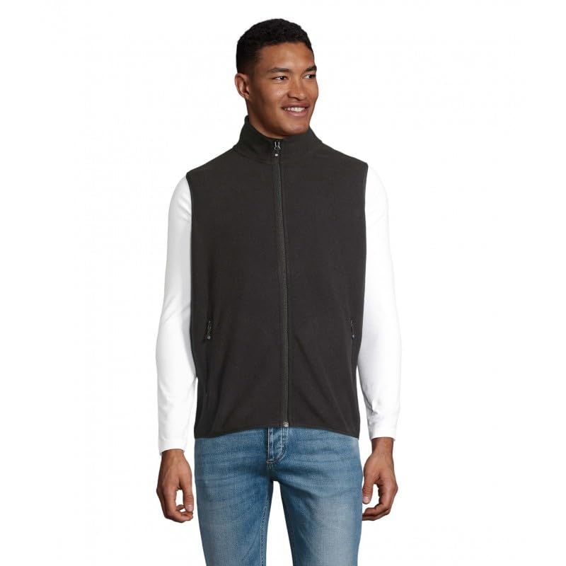 Veste micropolaire zippée sans manche SOL'S gilet chaud noir taille M