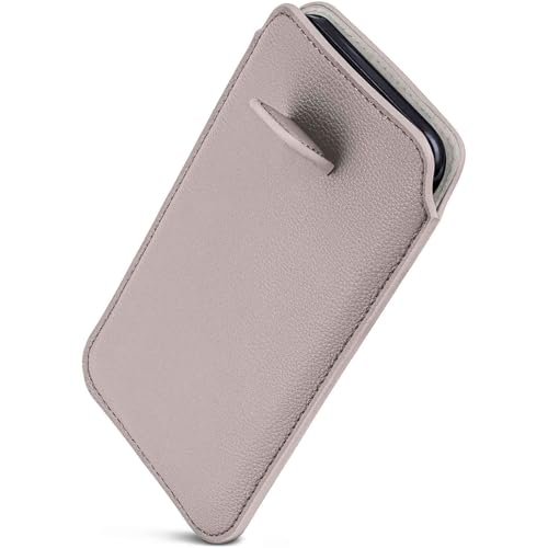 Pochette Asus Zenfone 10 étui fin gris clair languette traction