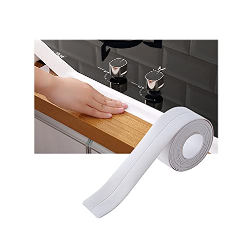 3.2m*2.2/3.8cm Bath & Kitchen Caulk Tape Sealant Strip, Bathtub Caulk PVC Self Adhesive Tape Waterproof Sealing Tape, Caulk Strip for Bathroom, Kitchen, Cooktop, Wall Corner (White,3.8cm) Cover