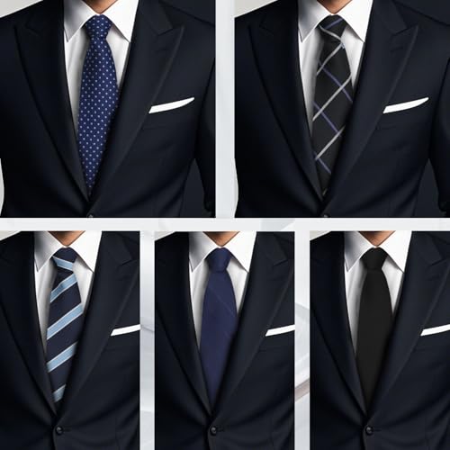 Image of Mens Tie Pre-tied Adjustable Men's Neckties, Zipper Ties for Men Accessories Business Wedding Party