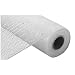 10 inch x 30 feet Deco Poly Mesh Ribbon - White with Metallic White Foil