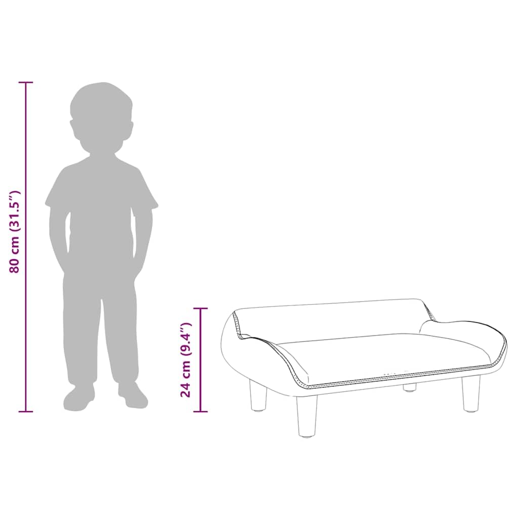 vidaXL Divano per Bambini Nero 70x40x24 cm in Tessuto, Mini Divano, Sofa per Bambini, Poltrona per Divano per Bambini, Divano per Sala Giochi