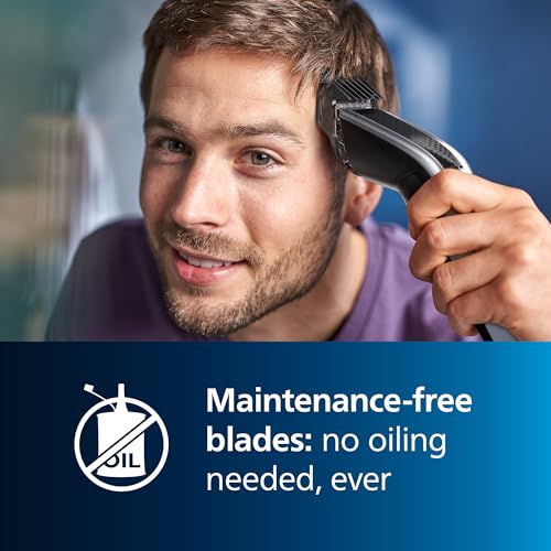 Philips Serie 5000 HC5630/15 - Cortapelos, 28 ajustes de longitud para estilo deseado, 90 min de uso sin cable, incluye 3 peines-guía y funda