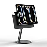 LULULOOK iPad Magnetic Stand Upgraded 360° Rotating Base, Foldable Adjustable Aluminium iPad Holder for Pro 11