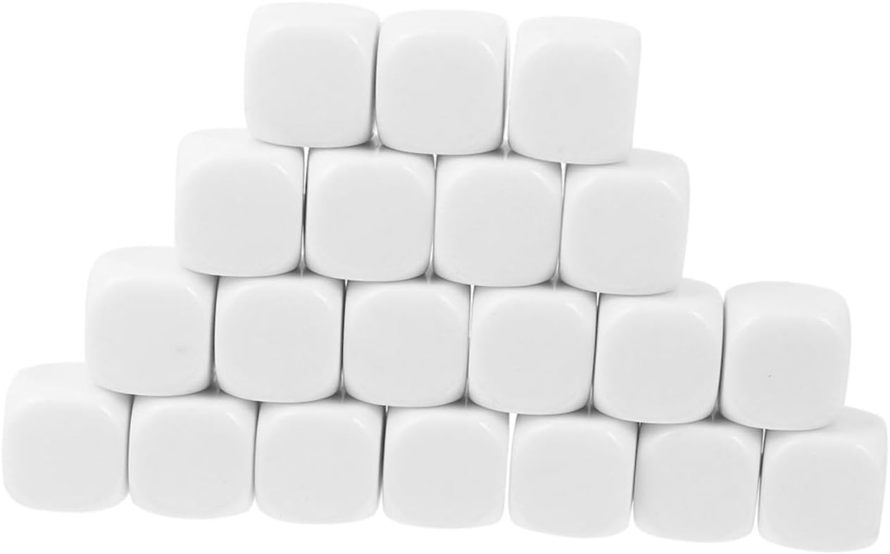 IMIKEYA 180pcs Acrylic Blank Dice for Projects Math Teaching and Fun Games Smooth for Classroom Activities and Creative Crafts