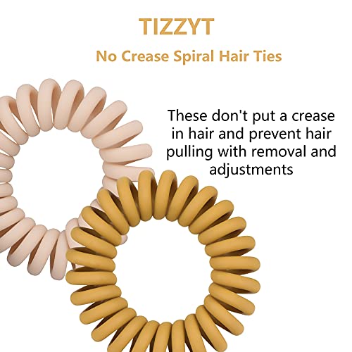 Tizzyt Hair Ties, 18 Pack Women Elastic Hair Ties, No Crease Spiral Hair Ties,Ponytail Hair Band Without Crease, No Pulling Hair, Strong Stretching Force, Suitable For Women And Children With Thick Or Thinning Hair,Basics #TOP1