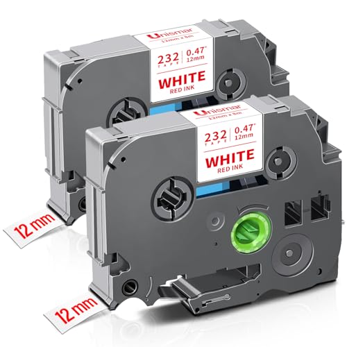 Unismar Compatible for Brother TZe-232 Red on White 12mm 0.47 Tz Tape by Unismar - Used condition - US$8.48