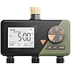 Brass Sprinkler Timer 3 Zone, Diivoo Water Hose Timer 3 Outlet for Garden, Programmable Automatic Irrigation with Rain Delay and Manual/Auto Mode Watering for Lawn, Yard, Pool