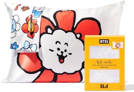 Kitsch 100% Satin Pillowcase with Zipper, Softer Than Silk Pillowcase for Hair & Skin, Cooling Pillow case, Satin Pillow Case Cover (King (1 Pack), Ivory)