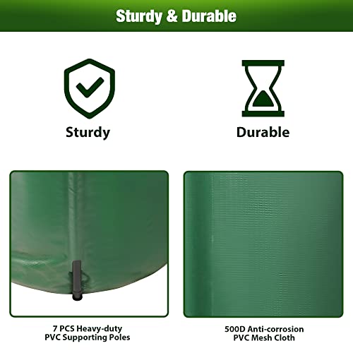 Try & Do 100 Gallon Collapsible Rain Barrel, Portable Rain Water Storage Tank, Garden Water Catcher With Filter Spigot Overflow Kit #TOP3