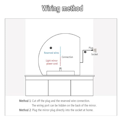 Miroir LED à intensité variable et fonction anti-buée pour salle de bain - 7