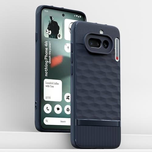 Image of Pikkme Back Cover for Nothing Phone 4a 5G Camera Protection 3D Hexa Cube Design Silicone Protective Bumper Case (Blue)