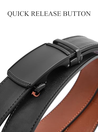 Ratchet Belts for Men - Genuine Leather 1 3/8'' Adjustable Dress Jeans (36" to 42" Waist)4